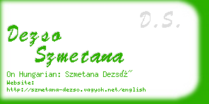 dezso szmetana business card